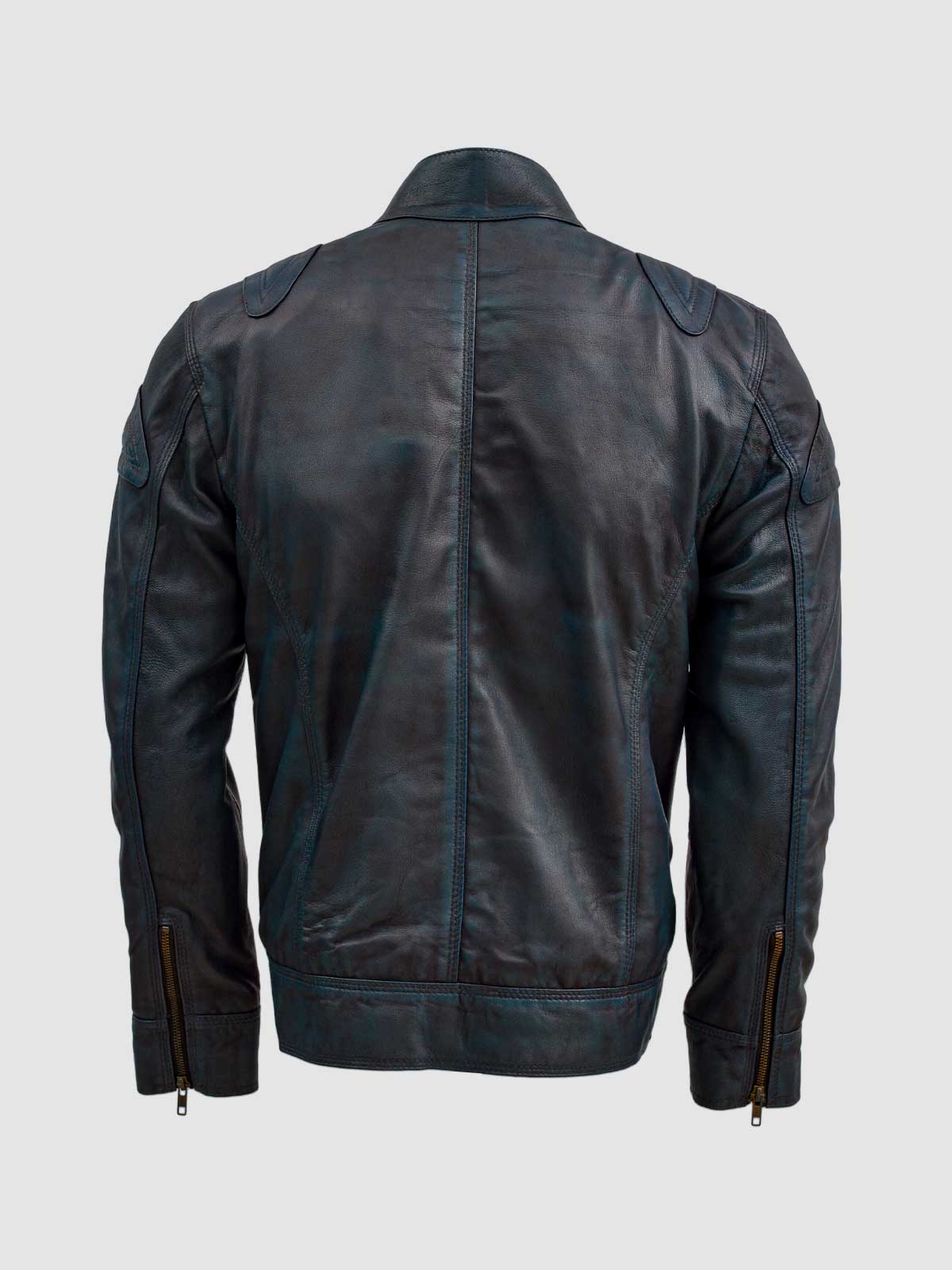 Pyramid Blue Leather Waxed Jacket