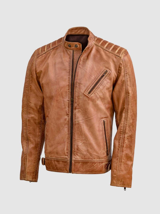Shakawar Tan Leather Waxed Jacket