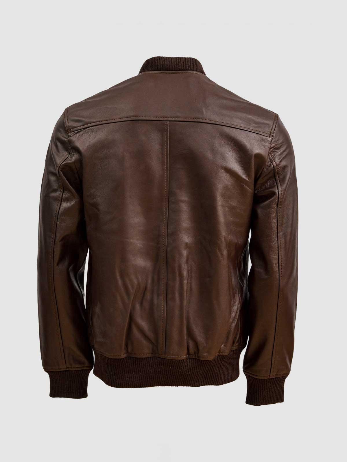 Brown Bomber Leather Jacket