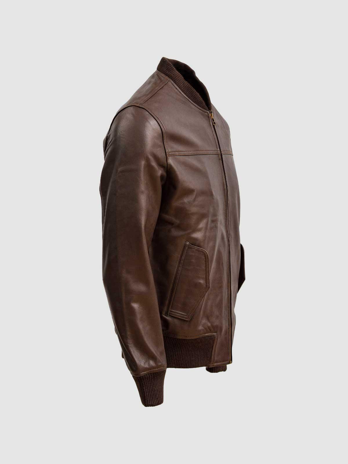 Brown Bomber Leather Jacket