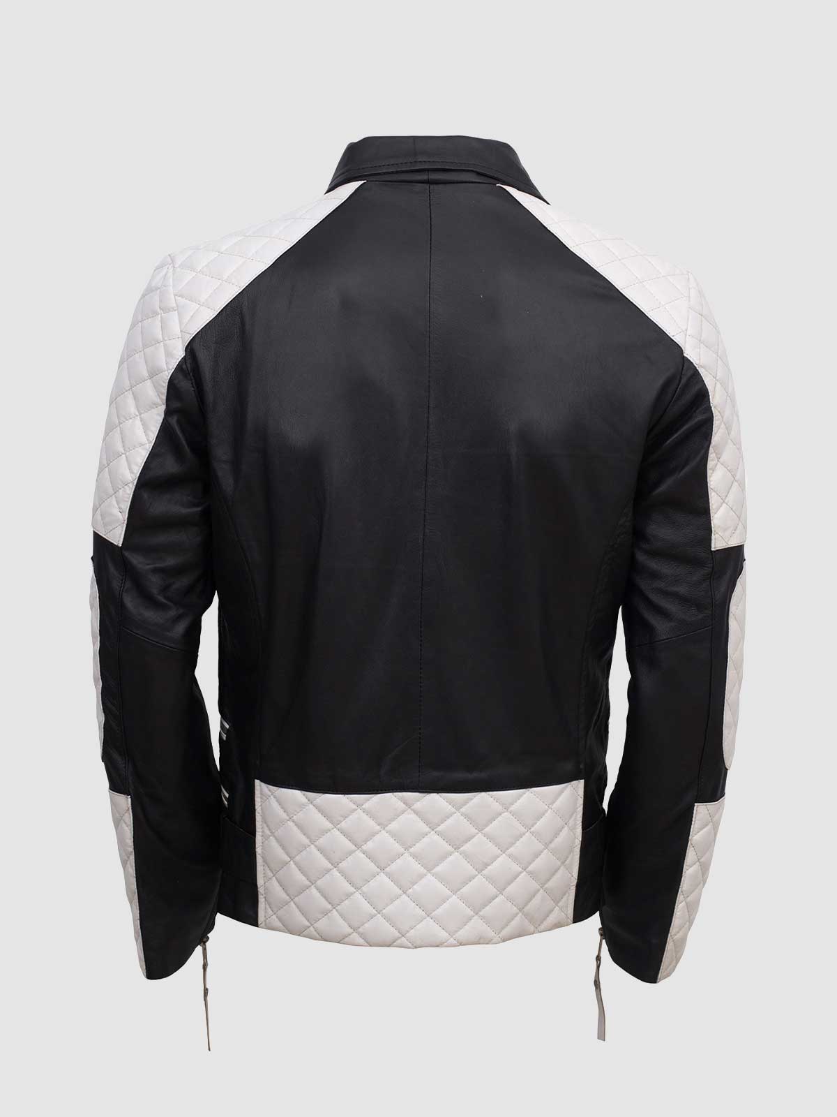 Men's Leather Genuine Lambskin Stylish Biker leather Bi-Color jacket