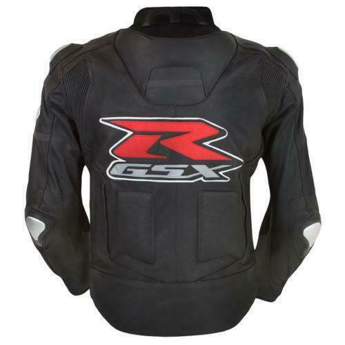 DAJ 0228 Suzuki Black GSXR Motorcycle Racing Leather Jacket