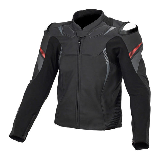 Black Custom Motorcycle Leather Jacket.