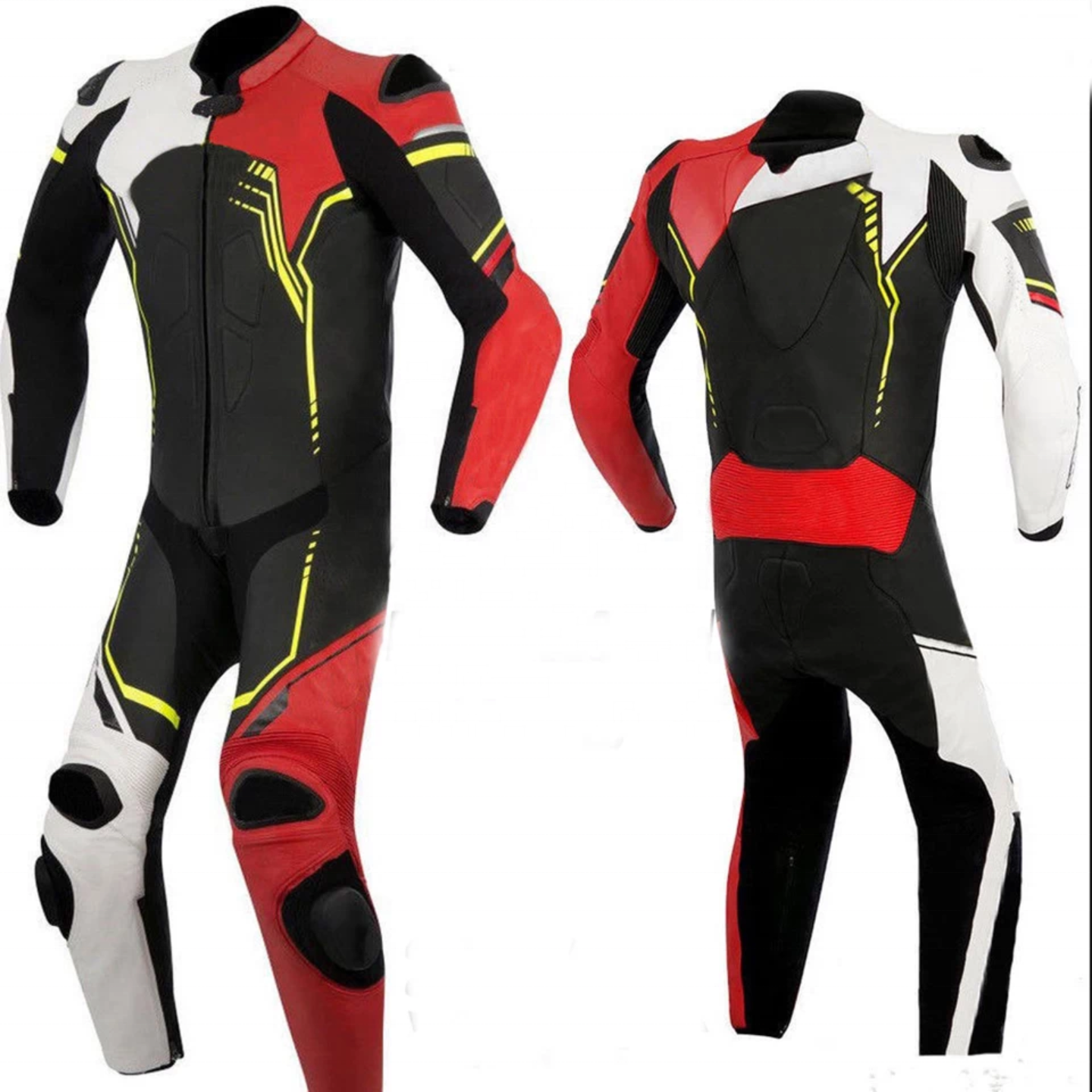 Black Pink and White Two Piece Motorcycle Racing Suit