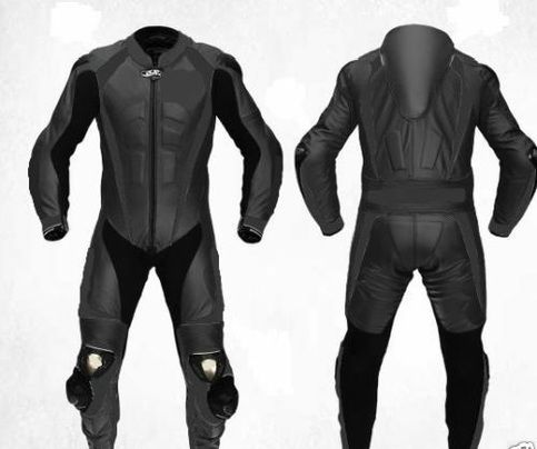 Black Two Piece Motorcycle Racing Suit 