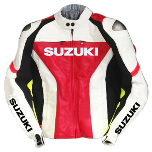 Suzuki Gsxr Red And White Safety Pads Motorcycle Jacket 1
