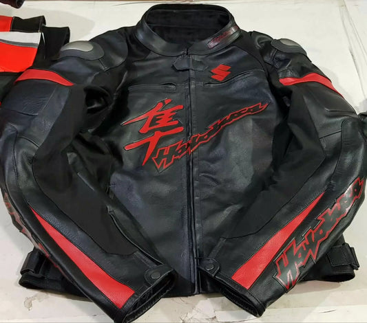 Suzuki Hayabusa Red Black Motorcycle Jacket 1