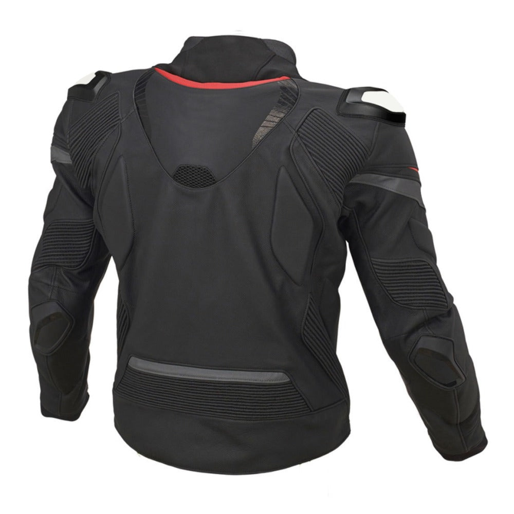 Black Custom Motorcycle Leather Jacket.