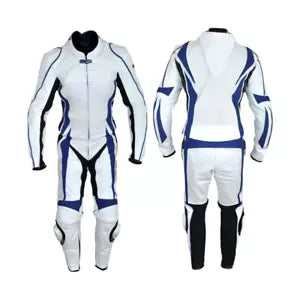 White Custom Motorcycle Racing Suit.