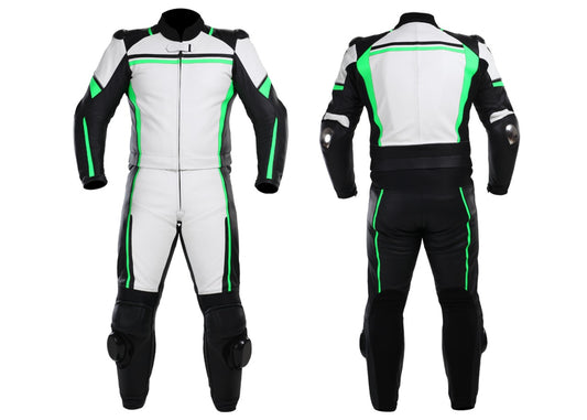 White Two Piece Motorcycle Racing Suit